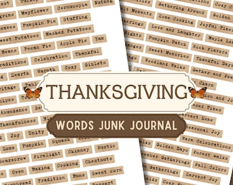 Palabras y frases del diario basura de Acción de Gracias: Efímeras de otoño (Descarga digital)