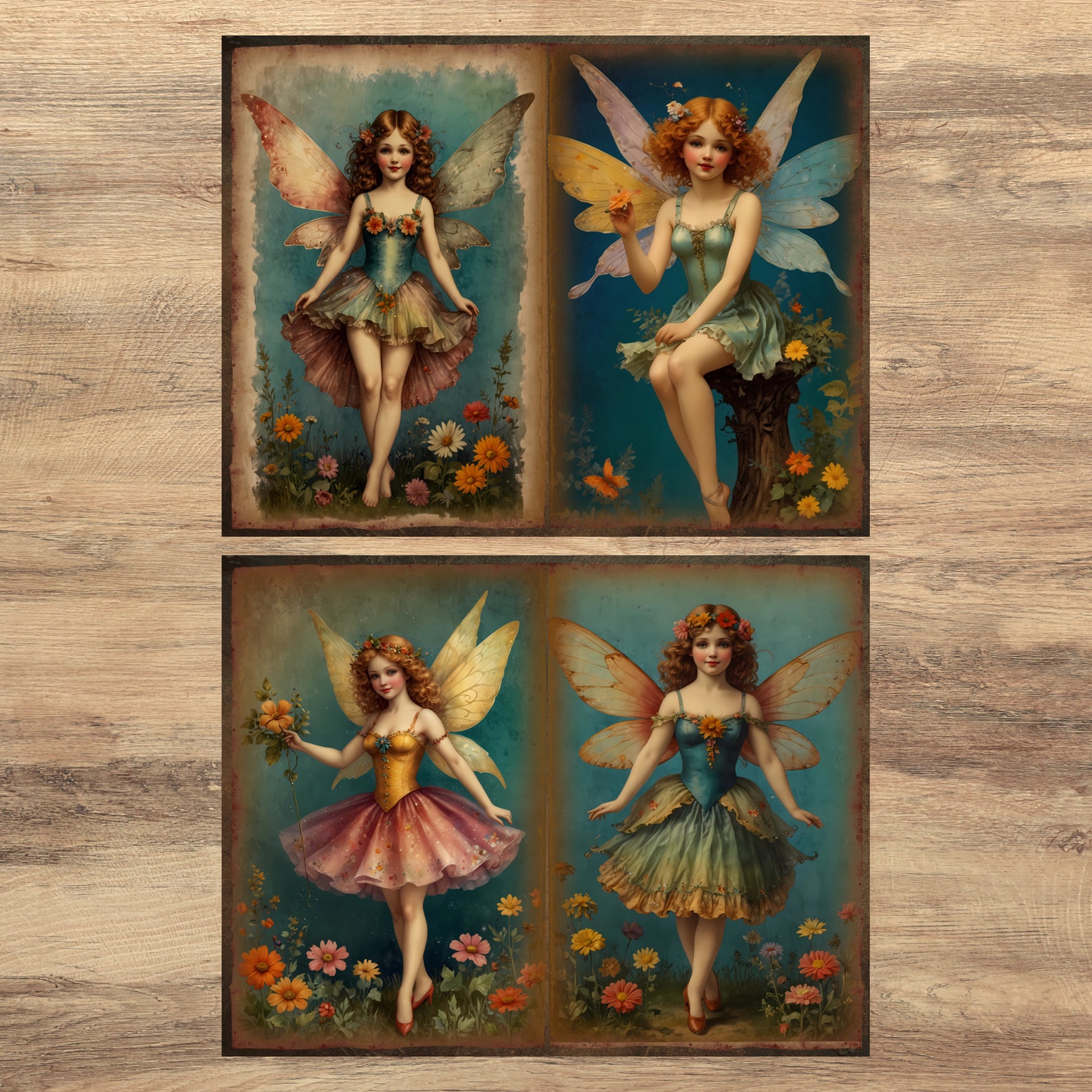 Printable Vintage Fairies Junk Journal Pages, Fairy Junk Journal, Junk ...