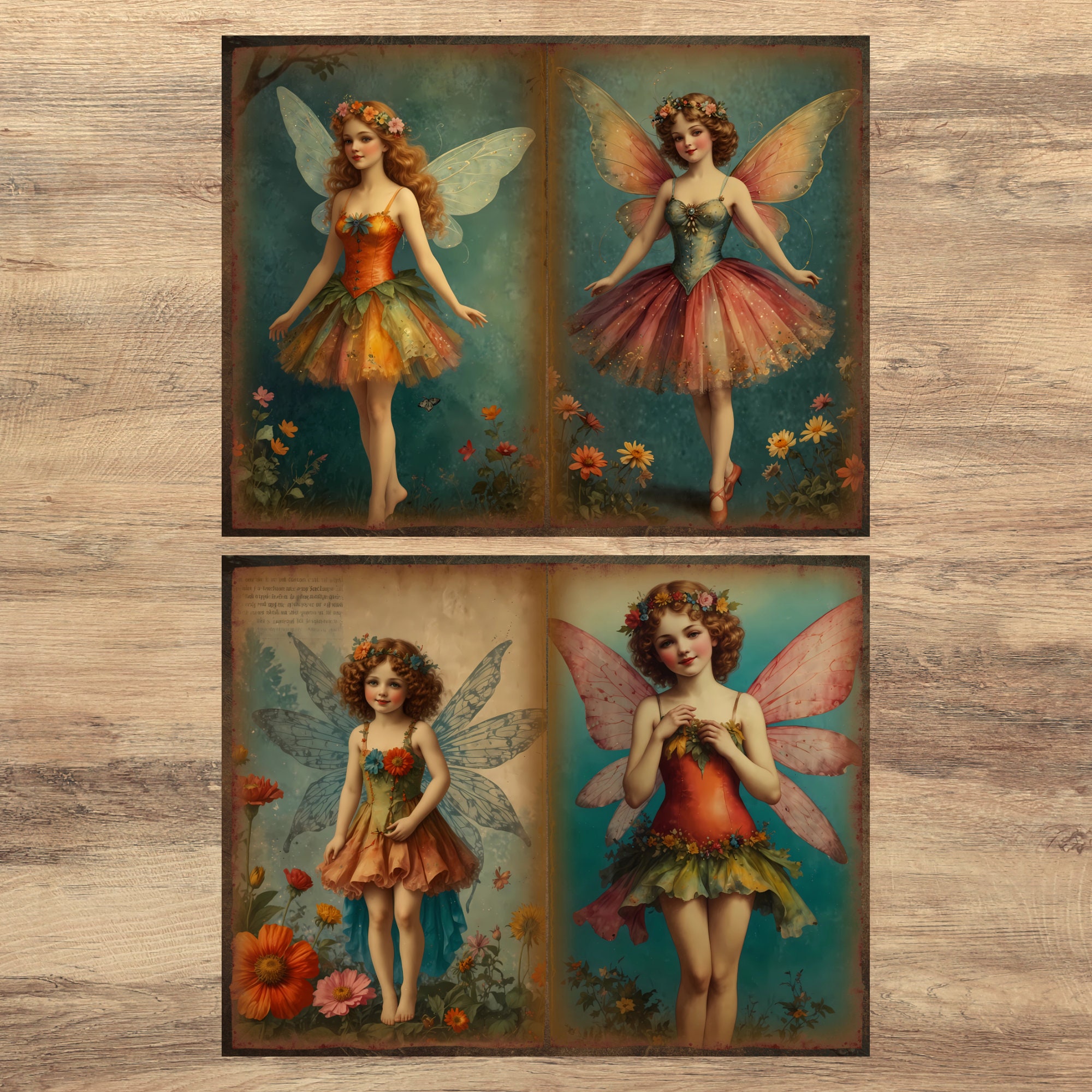 Printable Vintage Fairies Junk Journal Pages, Fairy Junk Journal, Junk ...