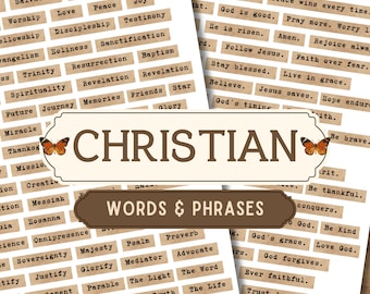 Christian Junk Journal Words & Phrases Ephemera (Digital Download)