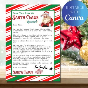 Lettere personalizzate di Babbo Natale dal Polo Nord - Modello Canva modificabile - Scarica modello Canva modificabile