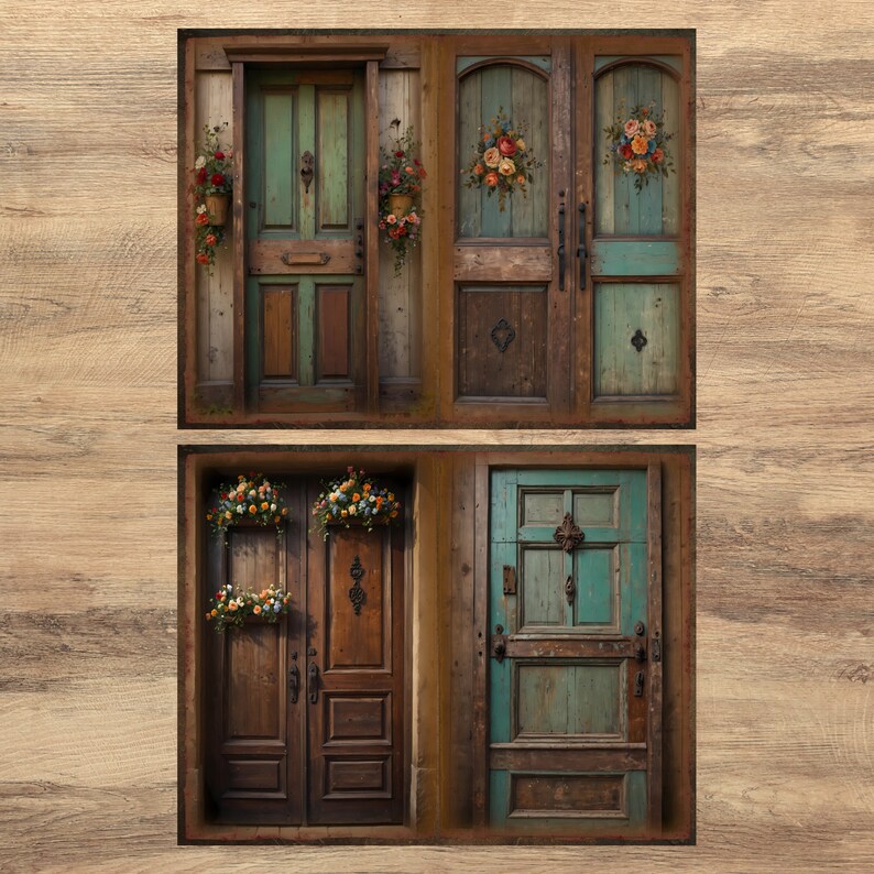Vintage Wooden Doors Junk Journal Pages: Rustic Ephemera (digital ...