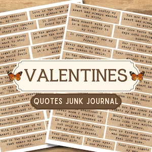 Valentines Quotes, Sentiments, Phrases, Love Quotes, Junk Journal Words, Ephemera, Digital Words, Junk Journal Kit, Vintage, Printable