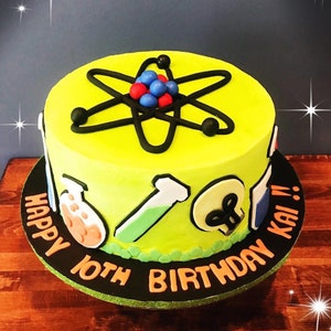 Fondant assorted science beakers cake toppers