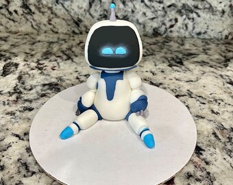 Fondant robot cake topper