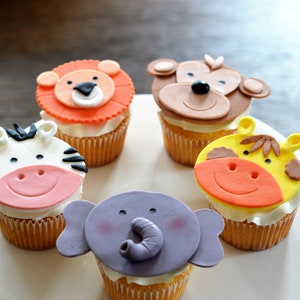 Animal Cupcake Fondant Toppers