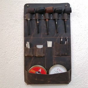Wall mount for pipes and accessories, Genuine leather