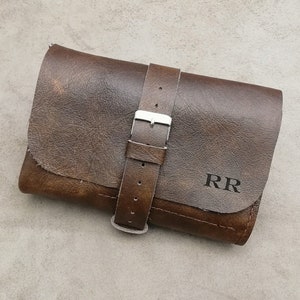 Leather watch roll for 4, 6, 8, 10, 12, 14 watches, Travell roll