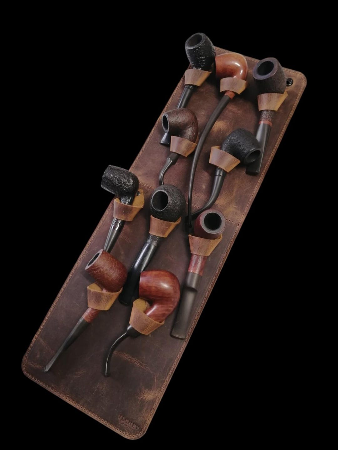 Leather Wall Pipe Rack, Handmade 10-pipe Display Stand - Etsy