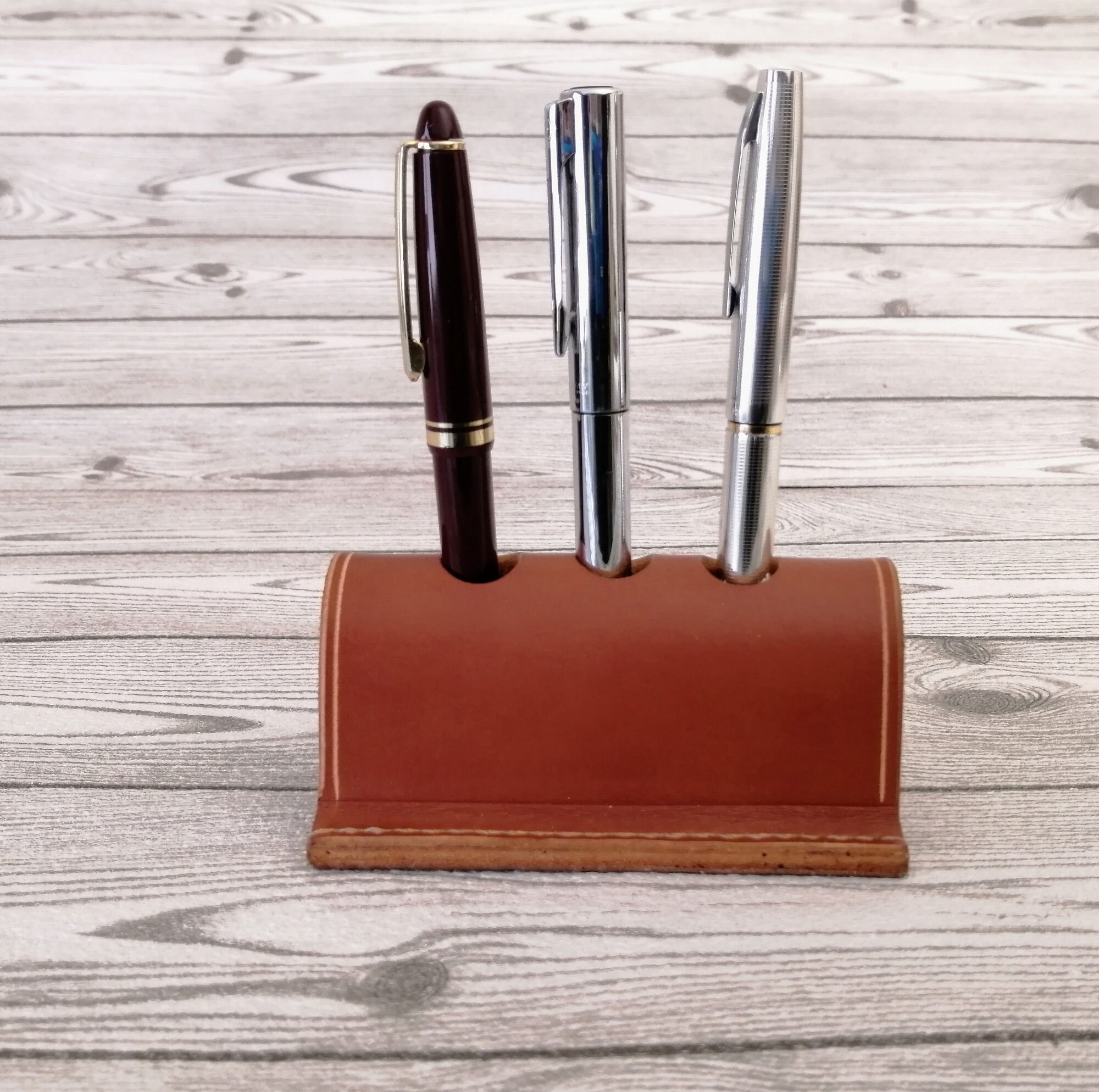Leather fountain pens holder Desk pens organizer Doctor Etsy