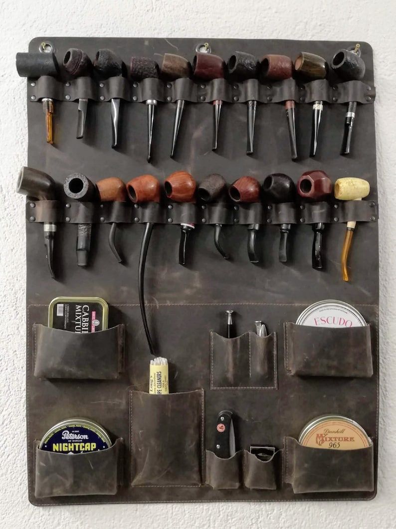 Leather Wall Rack for Holding Tobacco Pipes and Accessories Etsy
