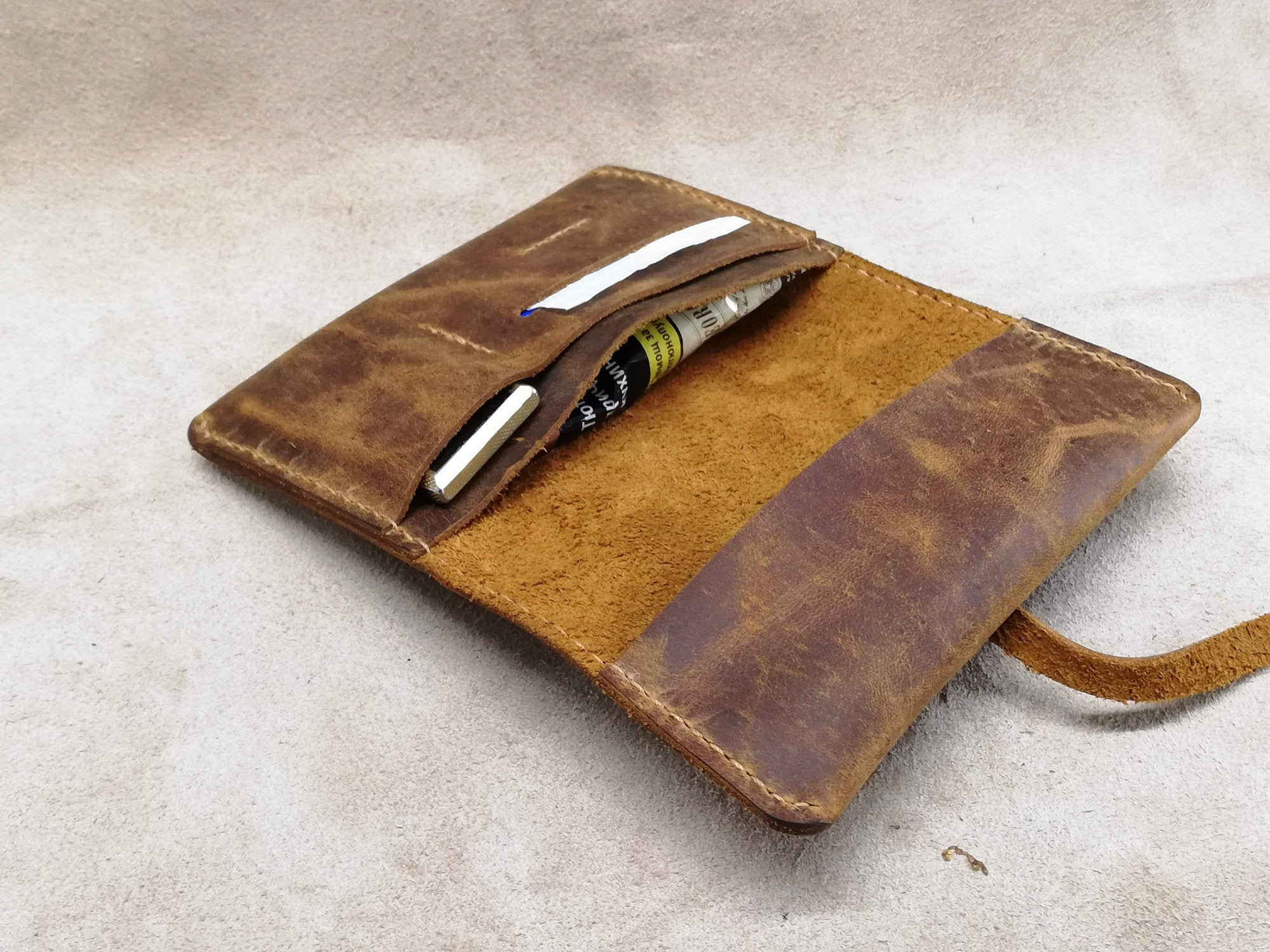 leather rolling cigarette tobacco pouch