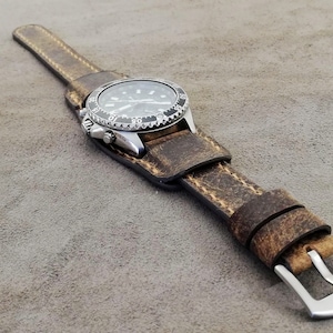 レザーウォッチバンド、ハンドメイドカフストラップ（20 mm 22 mm 24 mm）
