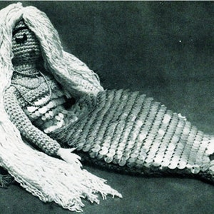 Crochet Mermaid Doll Pyjama Bag Vintage Pattern PDF
