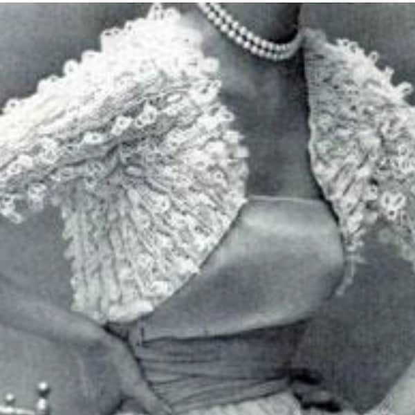 1950s Knitted Fan Sleeved Shrug Pattern PDF Vintage
