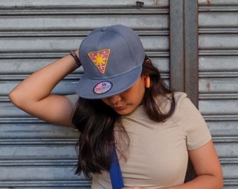 Ash Gray Philippine Sun Snapback with Handwoven PatchFilipino Pride Head Wear Casual Accessory Gift Baseball Cap Hat