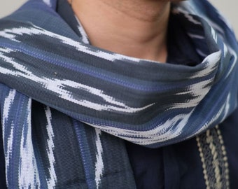 Handwoven Ifugao Binodbodan Scarf - Indigo Blue