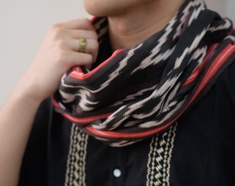 Handwoven Ifugao Binodbodan Scarf - Black and Red