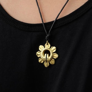 Philippine Sun Lingling-o Necklace - Handmade Brass Philippines Filipino Jewelry Accessories, Made in Ifugao, Fertility and Luck