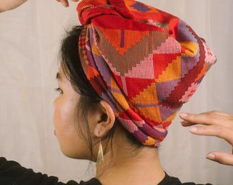 Yakan Headscarf – Handmade Filipino Tribal Print Scarf, Hair Tie Wrap Bandana  | Filipino Hair Accessories for Women | Handwoven in Mindanao