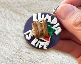 Lumpia is Life! Handmade Keychain Cute Food-Related Filipino Merchandize Small Handy Casual Goods