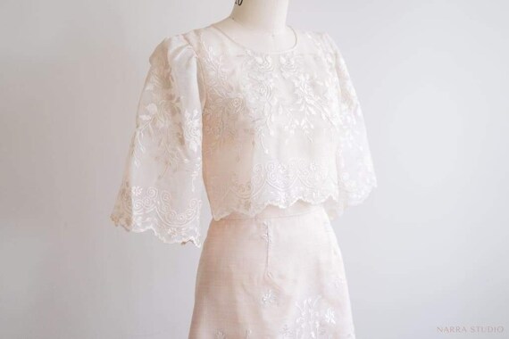 Custom Filipiniana Blouse and Skirt Set 