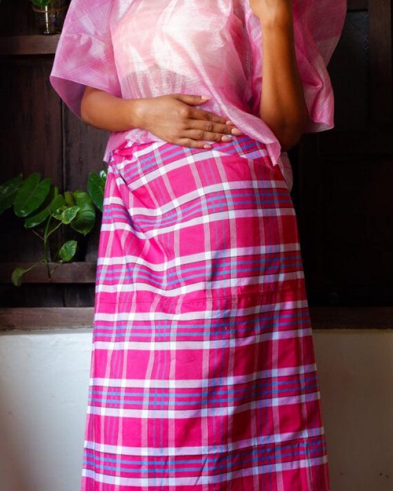 Handloomed Visayan Candy Sky Checkered Patadyong, Filipino
