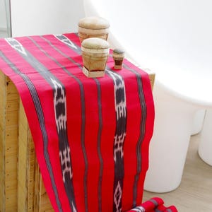 Red Binanniya ya Tinaggui Table Runner – Handwoven Filipino Decor, Ifugao Table Runner, Ethnic Table Runner, Philippine Home, Gift Idea