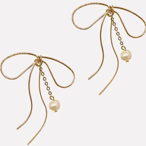 Lazo Threader Ohrringe Handgemacht Gold, Perle, Perlmutt Philippinen Fillipino Schmuck Zubehör Draht Ohrringe