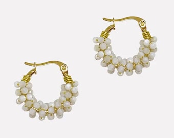 Cascara Mini Hoops | Filipino Earrings, Gold Jewelry, Filipina Jewelry, Philippine Gift USA, Cultural Heritage Gift