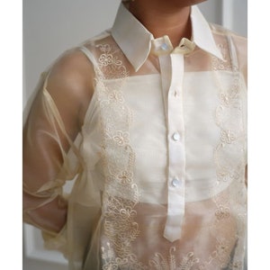 Sheer Organza Barong Tagalog Mens Shirt