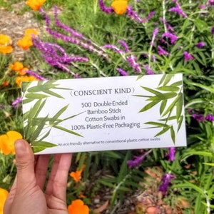 500 cotonetes de bambu com ponta dupla / Sustentáveis, Lixo Zero, Fones de ouvido ecológicos, Sem Plástico / Ferramentas de Arte