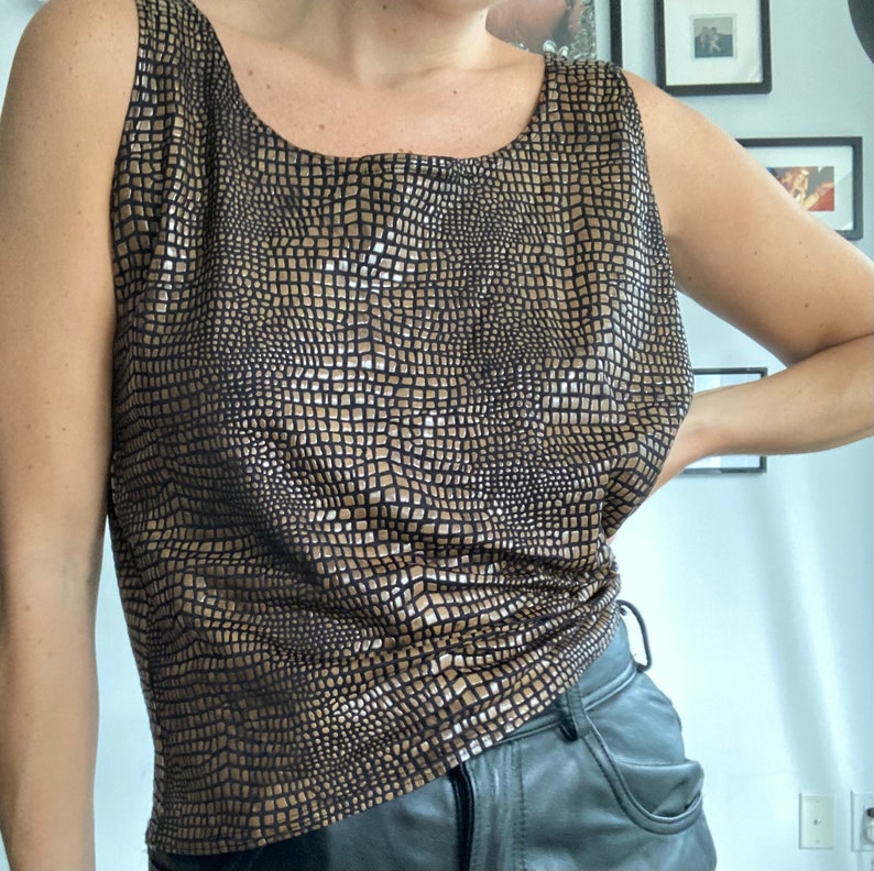 Vintage Babu Paris shiny scale print tank