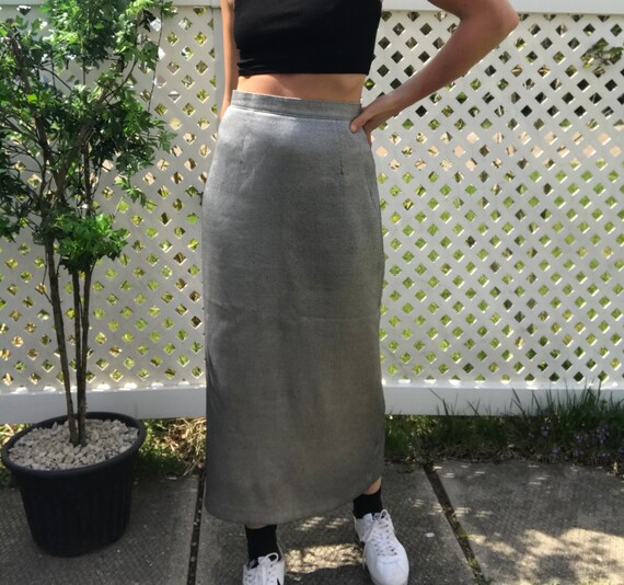 Vintage Silver Maxi/Midi Skirt
