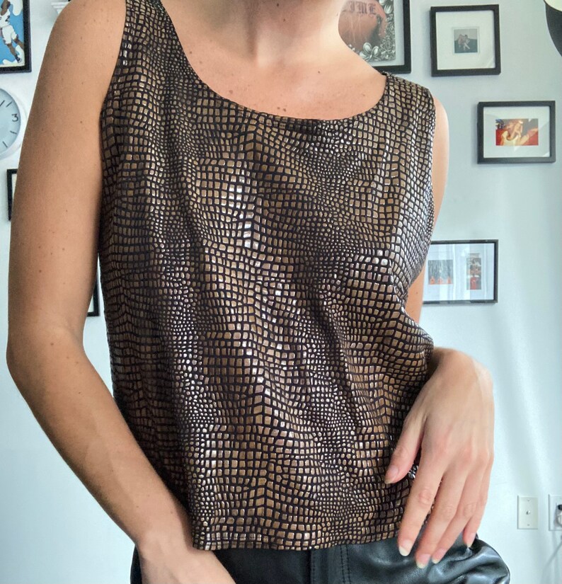 Vintage Babu Paris shiny scale print tank