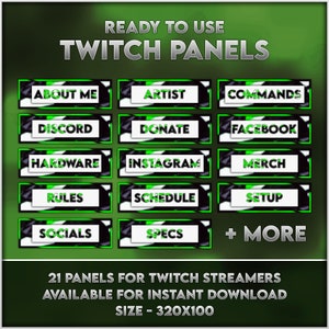 21 Green Twitch Panels for Streamers