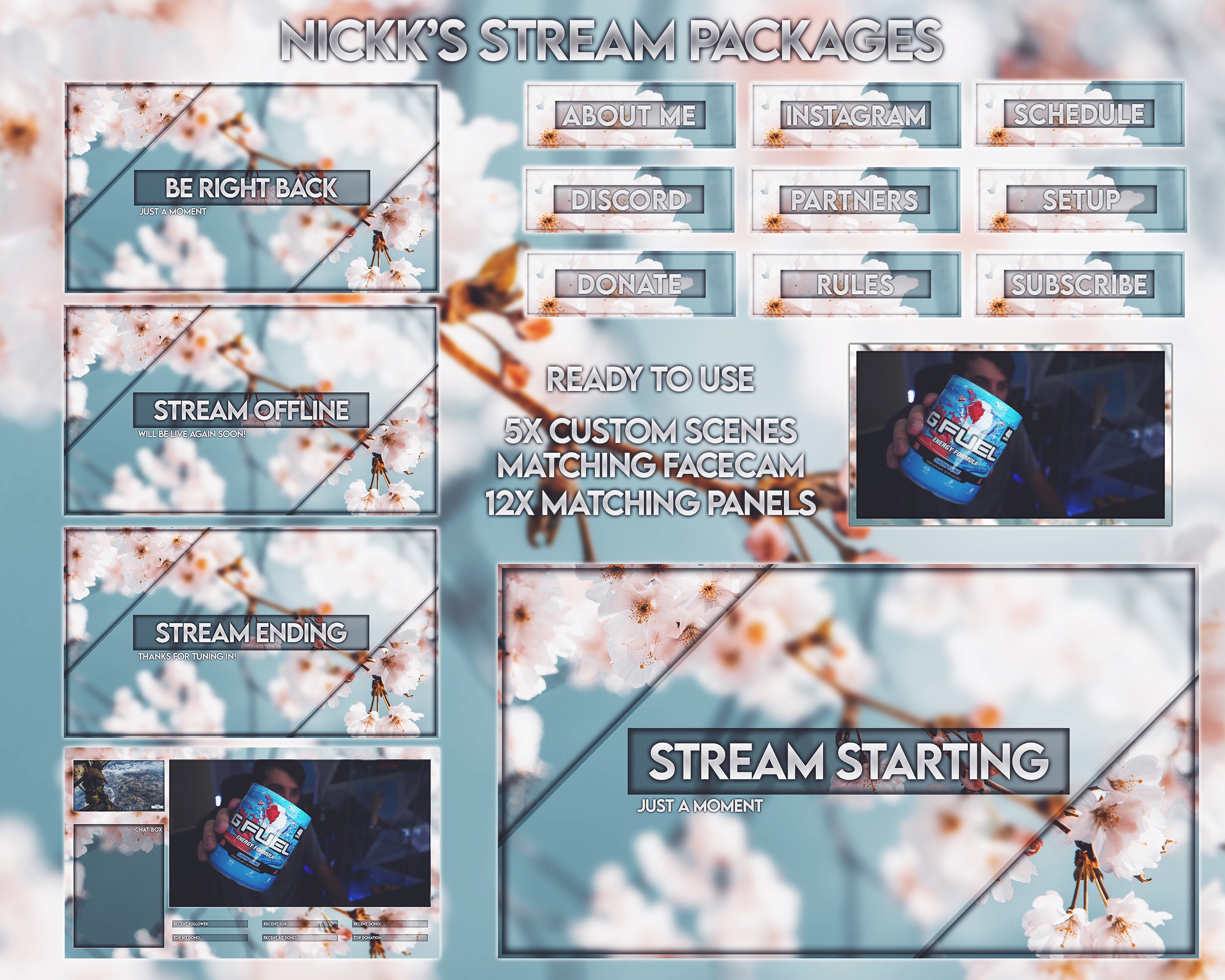 Full Twitch Stream Package "cherry Blossoms V3" - Etsy