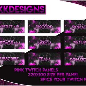 Pink Abstract Twitch Panels Package