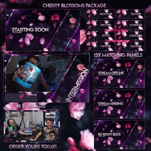 Cherry Blossoms Full Twitch Stream Overlay Package!