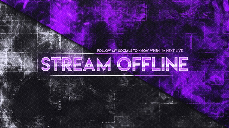 Full Twitch Stream Overlay Package Purple Etsy