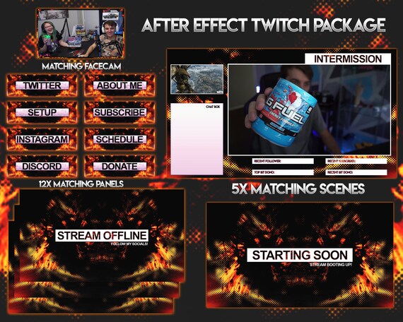 Full Twitch Stream Overlay Package 