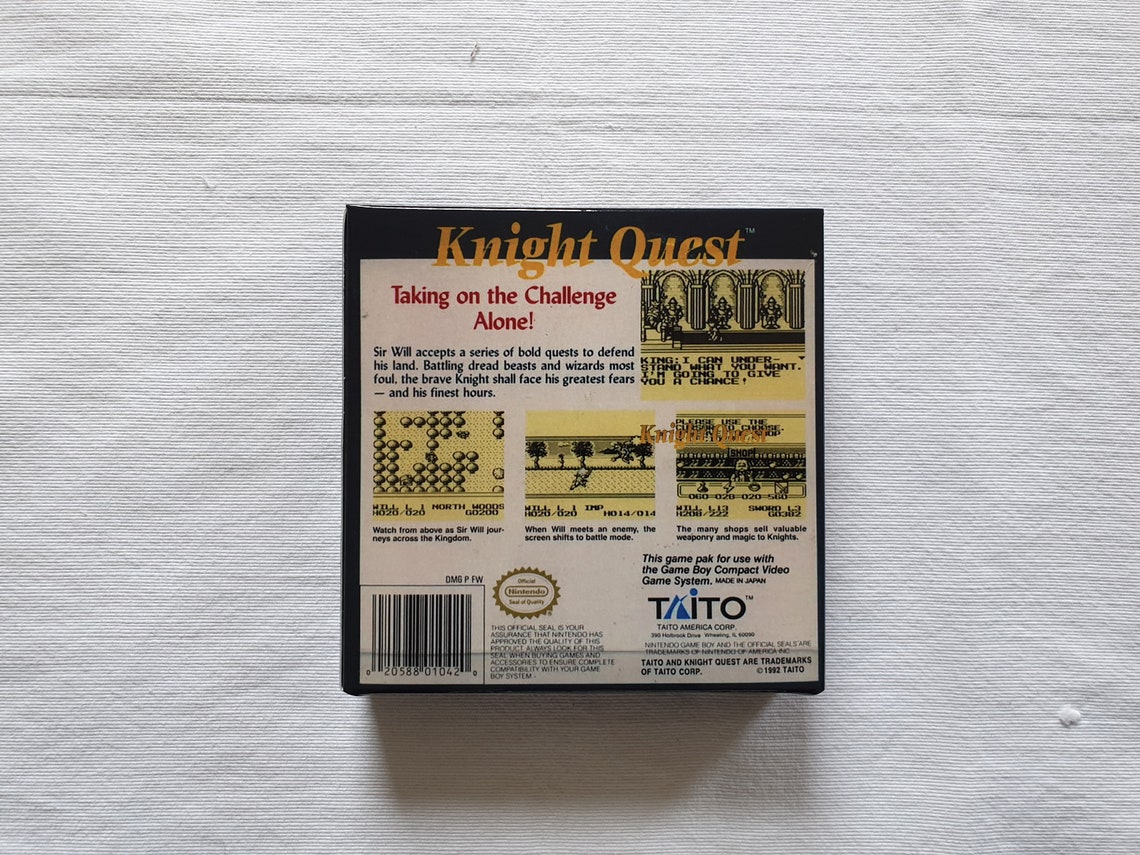 Knight Quest Gameboy GB Box With Insert Top Quality Etsy