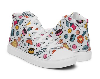 FLORAL SEWING Notion Damen High Top Canvas Schuhe in einem wunderlichen Muster