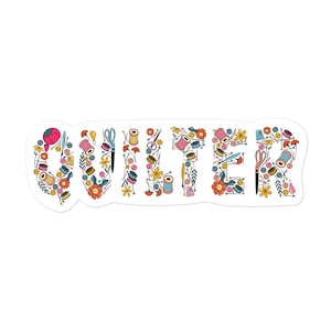 QUILTER bubble-free sticker