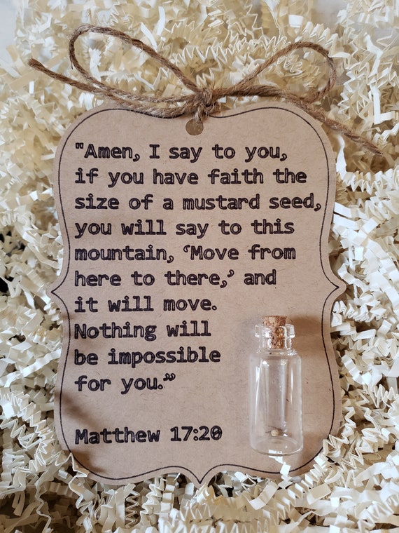 Mustard Seed Gift Cardstock Sign & Real Mustard Seed Inside Etsy