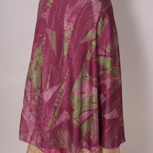 Pink Reversible bohemian hippie designer reversible art silk long skirt, neck wrap dress for women, indian handmade vintage silk skirts 112