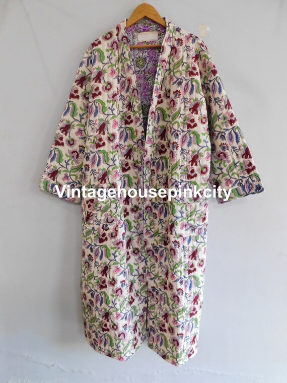 Quilted kimono, cotton bathrobe, intimates sleepw… - image 2