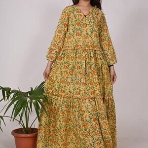 Indian Block Print Cotton Dress: Boho Summer Wear