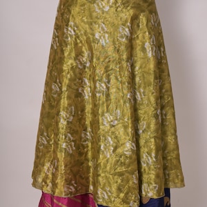 Reversible Art Silk Wrap Skirt: Boho Indian Style Beach Dress