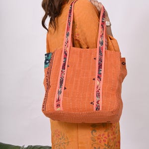 Sac Kantha vintage fabriqué à la main, sac à bandoulière bohème hippie, sac à main en tissu réutilisable, sac écologique pour l'épicerie, le marché ou les voyages